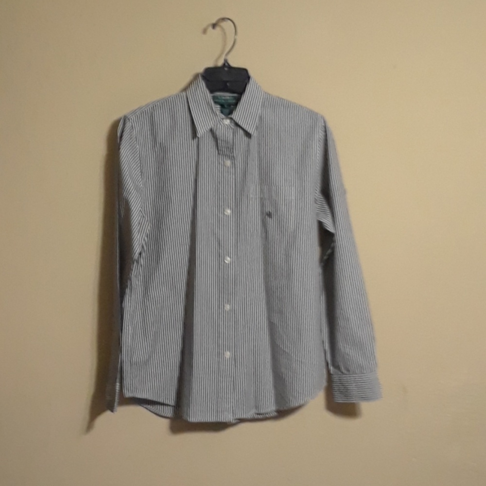 RALPH LAUREN. - BLACK & WHITE PIN STRIPE  - SIZE S